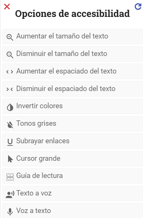 Opciones de Accesibilidad